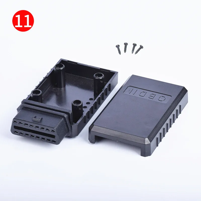NO.11 Различные виды автомобильных OBD2 сварочный Женский Диагностический интерфейс 16pin разъем OBD2 корпус OBDII сборка - Color Name: NO.11