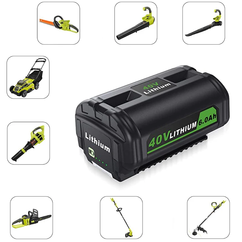 Литий-ионный аккумулятор для Ryobi 40 в 6 0 Ач OP4026 OP4050 RY40200 RY40403 RY4050