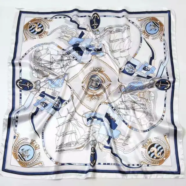 

Fashion Scarves for Women Shawl Print Silk Satin Hijab Scarf Female Bandana 90*90cm Luxury Brand Square Shawls Scarfs For Ladies