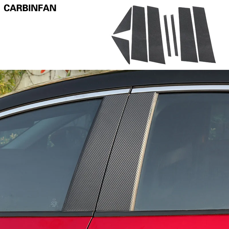 Exterior stickers protective film carbon fiber Decal center pillar Post Cover Stickers For Mazda 3 BP Axela 2020 2021 C1764 |