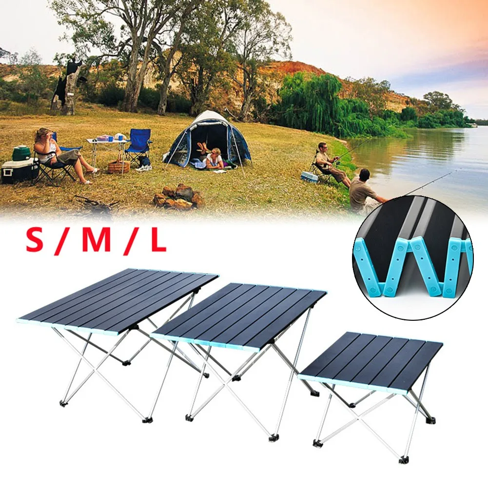 

S/M/L Folding Camping Table LightWeight Portable Outdoor Picnic Aluminium Frame Aluminum Alloy + Nylon Camping Furnishings