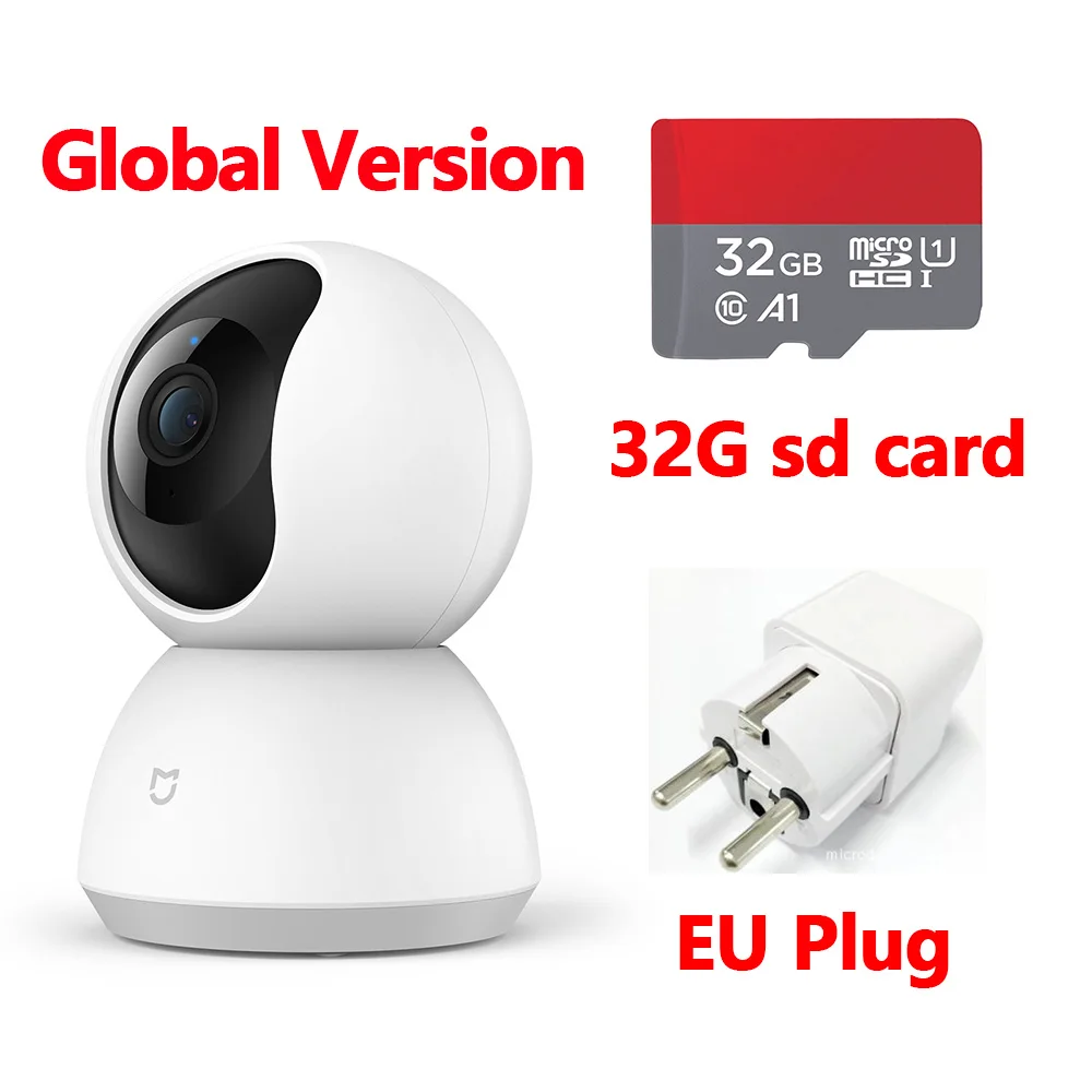 GL 32G-EUPlug Смарт-Камера Xiaomi Mijia, умная веб-камера 1080 P, Wi-Fi, панорамирование, ночное видение, 360 угол обзора, видеокамера, детский монитор, домашняя камера безопасности - Цветной: GL 32G-EUPlug
