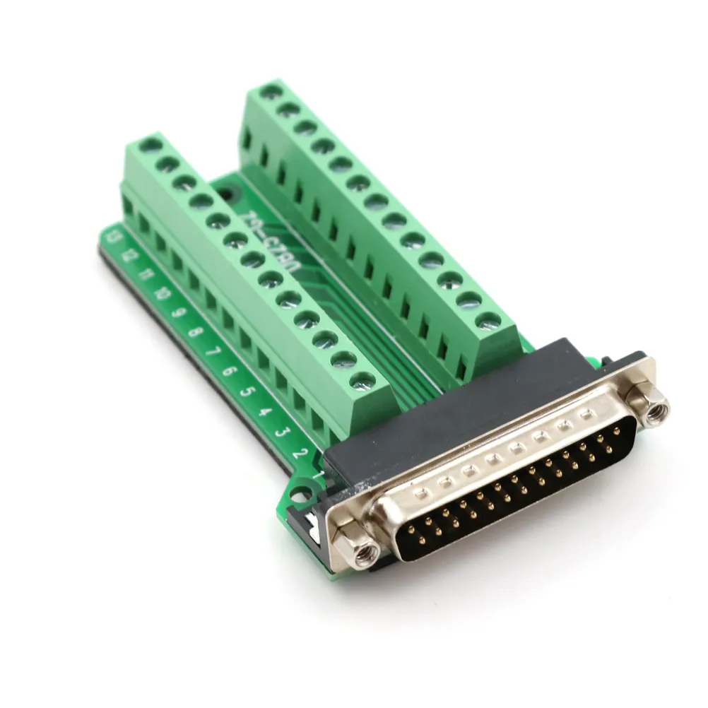 1 шт. DB25 мужской 25Pin Plug Breakout печатной платы 2 ряда терминалы инструменты для