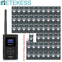 retekess ft11 fm transmitter50pcs fm radio receiver pr13 wireless voice transmission system for guiding church meeting training