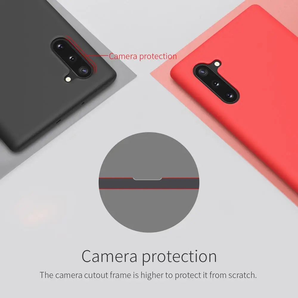 NILLKIN Liquid Silicone Case For Samsung Galaxy Note 10 9 Anti-fingerprint soft Back cover case Plus |