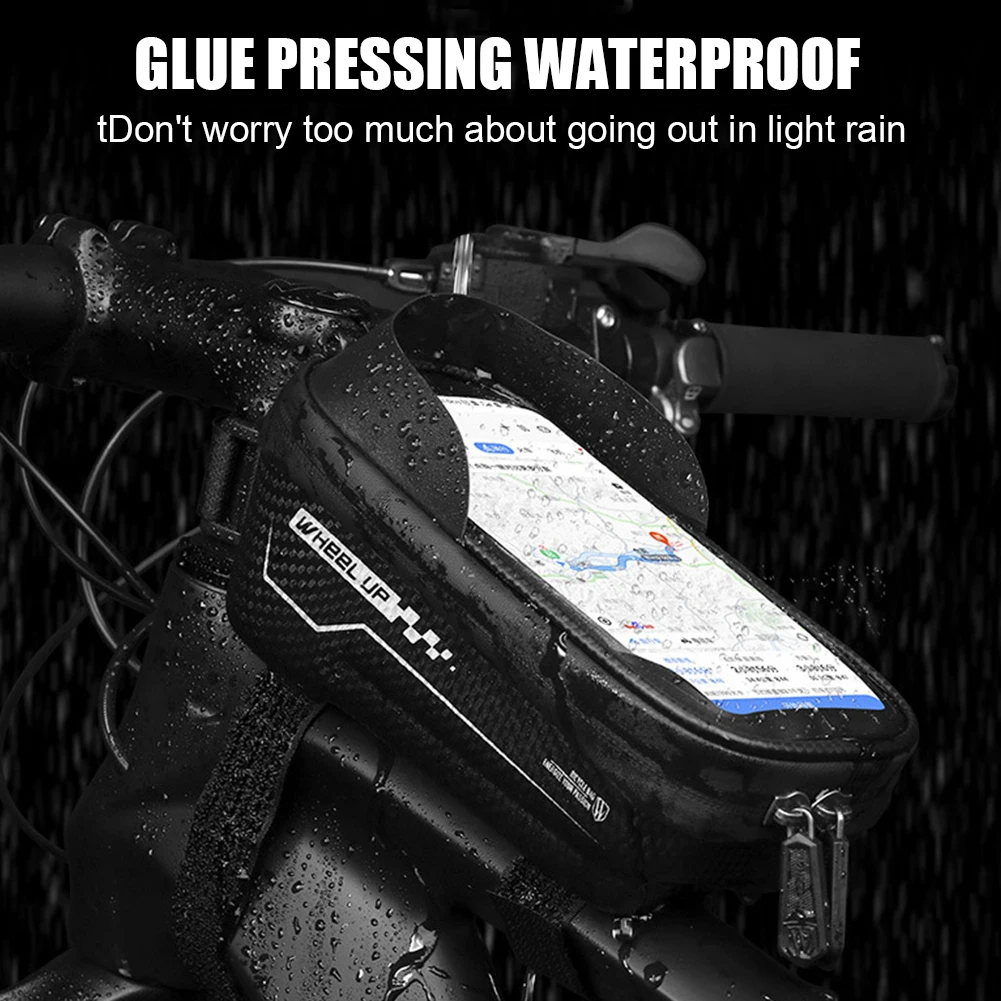 Сумка для велосипеда WHEEL UP водонепроницаемая передняя рама верхняя труба для велосипеда с отражающими элементами 6,5-дюймовый чехол для телефона с сенсорным экраном MTB аксессуары для велосипеда.