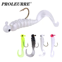 7pcslot jig wobblers silicone worms soft lure 4 8cm 2 7g lead head hooks artificial rubber bait for bass carp fishing tackle
