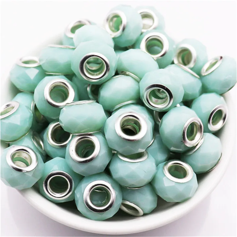 10 шт. граненые камни с большим отверстием разделительные бусины подходят для