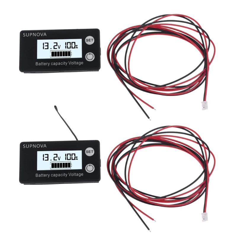 

1M Lead Cable Battery Capacity Indicator Lead Acid LiFePO4 Lithium DC 8-100V 12V