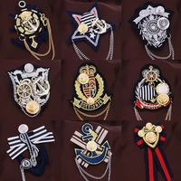embroidery metal patch embroideried flower breastpin brooch patches applique clothes jacket badges for clothing ca 3028