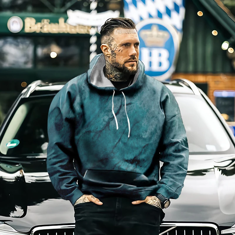 Толстовка мужская оверсайз модная худи с красочным рисунком Свитшот в стиле