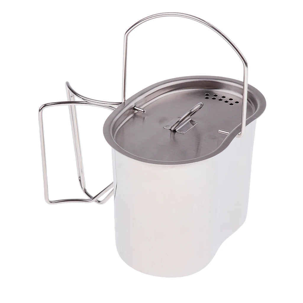 

Big Capacity Folding Handle Water Mug Cup Outdoor Camping Cooking Pot 700ml