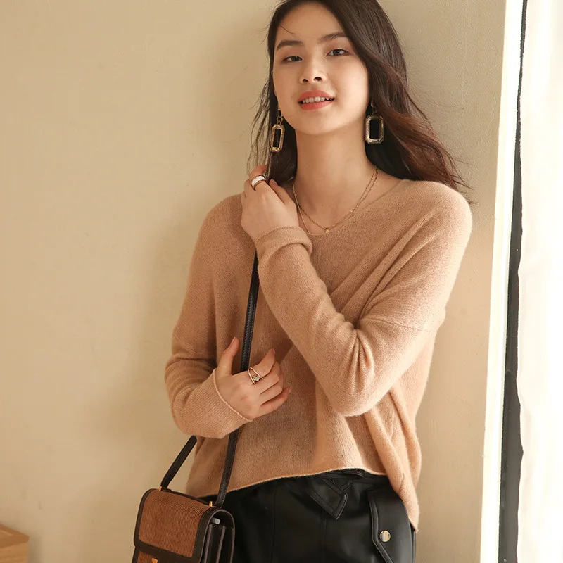 

Womens Sweaters Cashmere V-Neck Thin Oversized Women Clothes 2020 Korean Fashion Womens Knit Pullover Autumn Casual