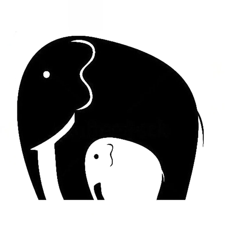 

Funny Fashion Elephant Family Decals High Quality Car Window Decoration Personality Pvc Waterproof Decals Black/white, 20cm*18cm