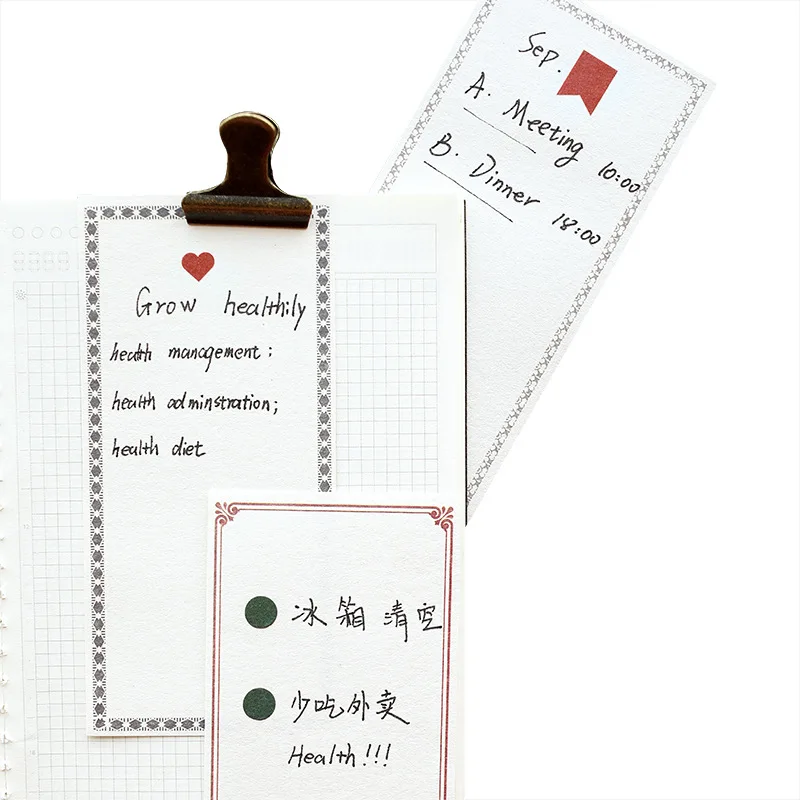 

Kawaii Memo Pad Bookmarks Creative Cute retro border note Notes Index Posted It Planner Stationery School Supplies Paper Sticker