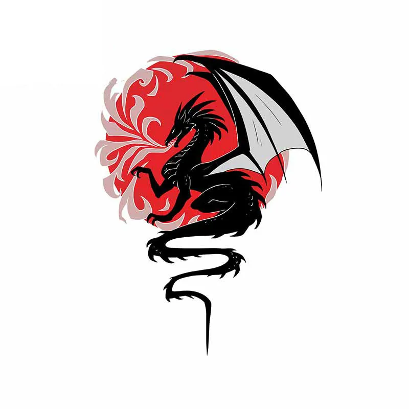

Dragon Red Flying Bumper Car Stickers Refrigerator Bumper Decal Cartoon Graphics Waterproof Scratch-Proof Accessories KK13*10cm
