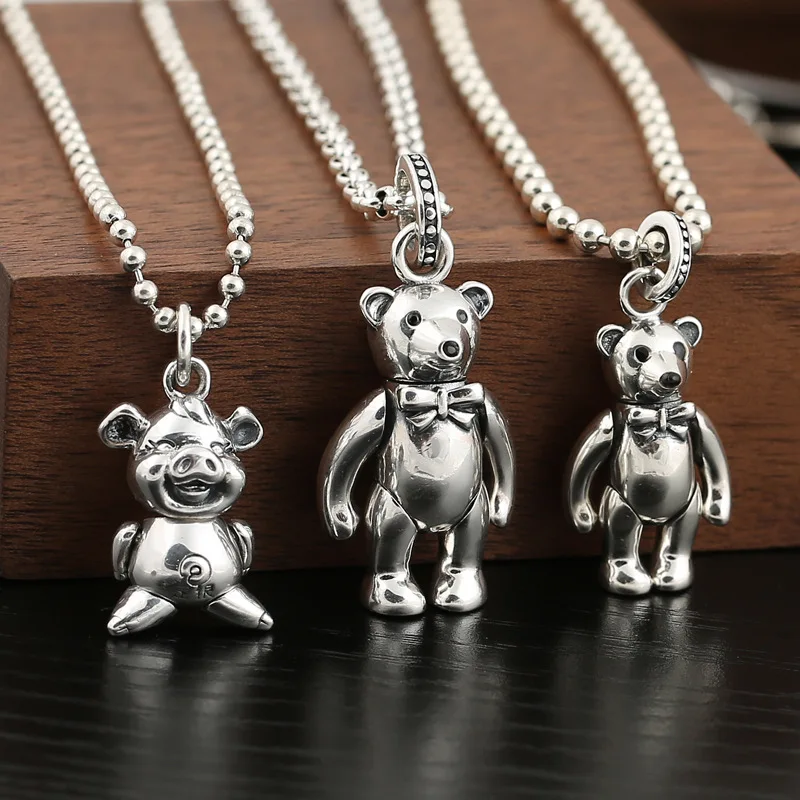 

S925 Sterling Silver Pendant Buddhist Ritual Jewelry Domineering Evil Vajra Thail Silver Ganesh Dorje Necklace for Men Jewelry