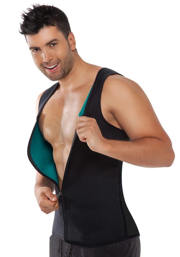 

Black Green Neoprene waist cincher male corset body shoulder Zipper shaper body hot shapers Stone