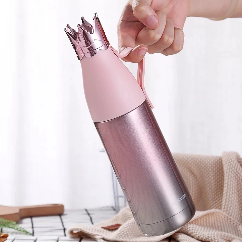 304 Портативные термос из нержавеющей стали Изолированные чашки милая корона