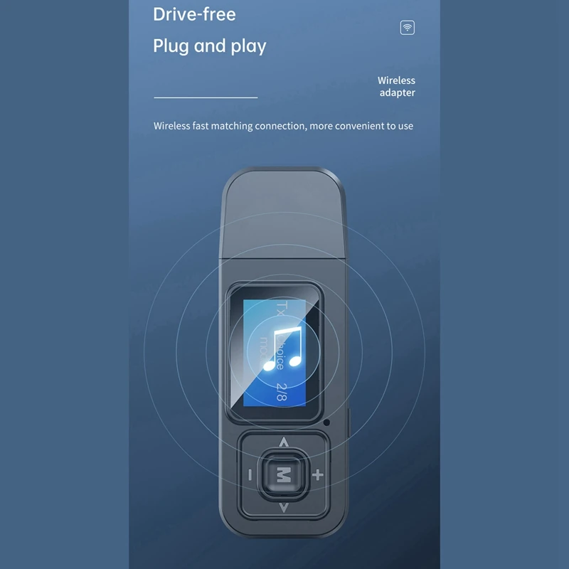 

1Pcs Usb Bluetooth 5.0 Adapter Receiver Transmitter Mic & 1Pcs Vu Meter Indicator Music Spectrum Analyzer 20 Segment