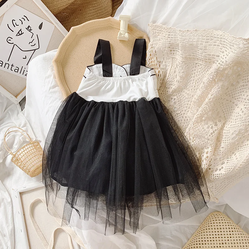 

Kids Summer Clothes Baby Girls Evening Dress Fairy Elegant Princess Birthday Cute Casual Costume Strap Tank Lace White Sundress