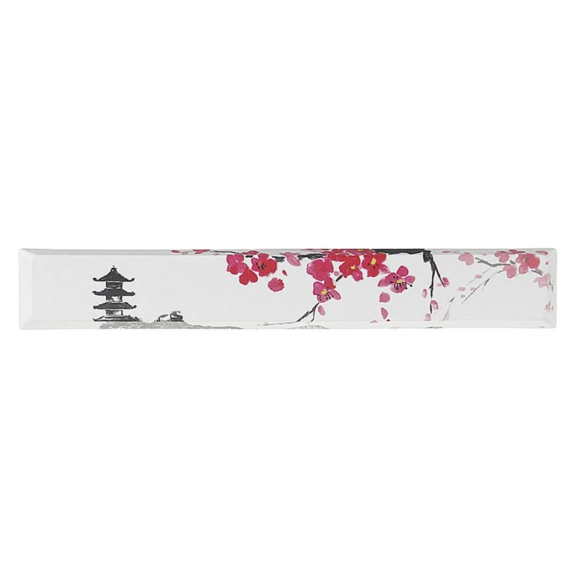 Five-Sided Dyesub 6.25U Novelty Keycap PBT Pagoda Plum Blossom Space Bar | Keyboards