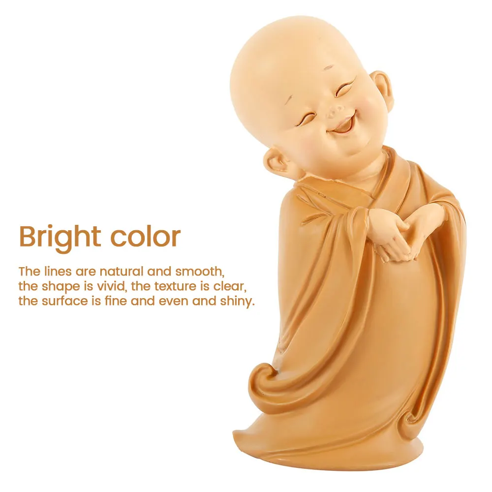 Маленький Монах Скульптура китайский стиль смолы ручной резной Будда статуя