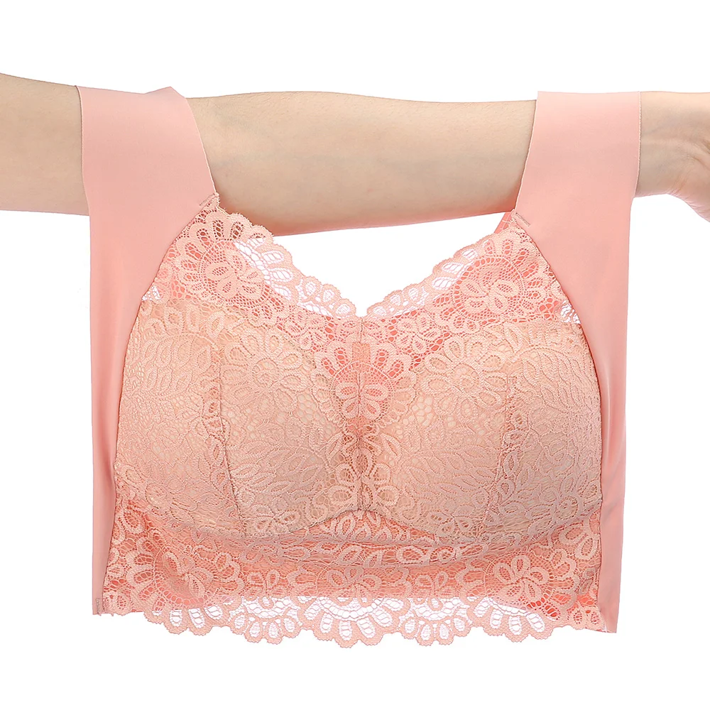 

Meizimei Wire Free Lace Bras for Women Plus Size Vest Lingerie Thin Cup Brassiere Eveyday Wear