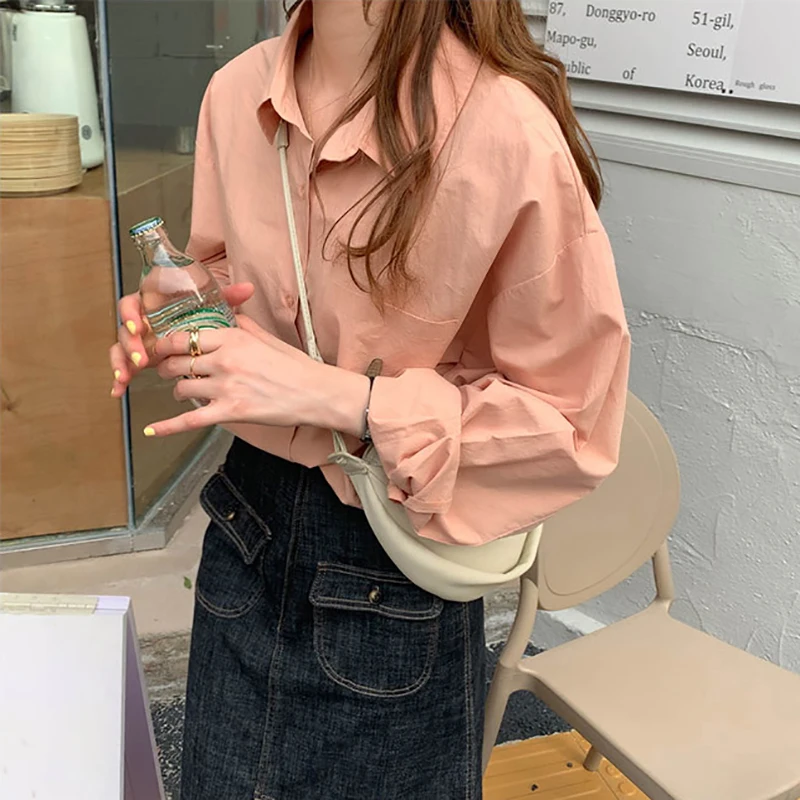 Женская рубашка Весна лето 2021 Новинка корейский стиль студенческий дизайн