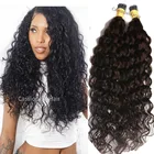 Коричневые глубокие вьющиеся накладные человеческие волосы I Tip для женщин 1 глокон 100 нитей бразильские Свободные глубокие вьющиеся человеческие волосы Microlinks Hair