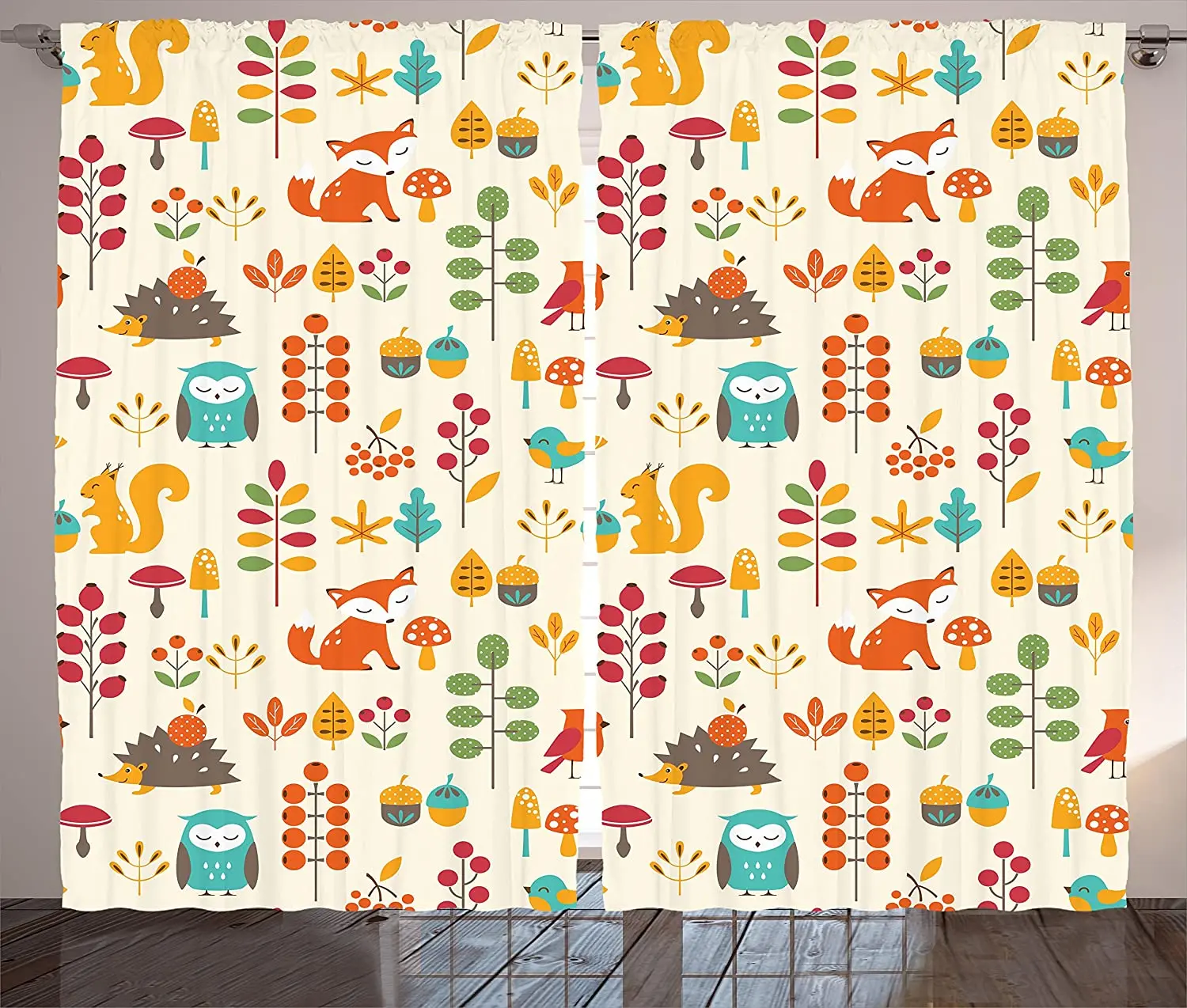 Занавеска для дома лес мультяшное животное Детская занавеска спальни украшение