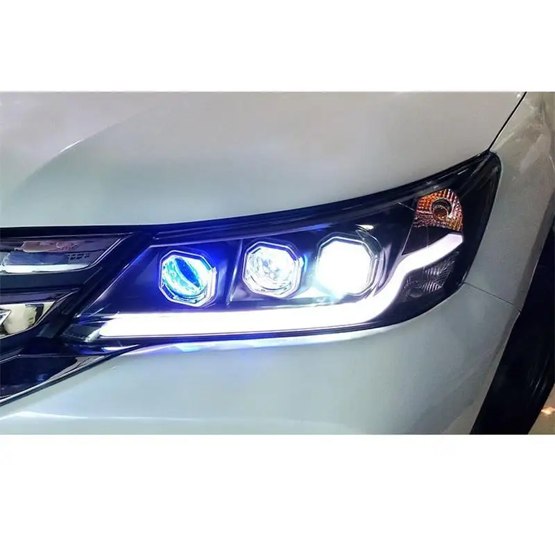 Сигнальные Автомобильные светодиодные Drl Cob дневные ходовые наружные фары передние противотуманные задние Автомобильные фары в сборе 16 17 для Honda Accord