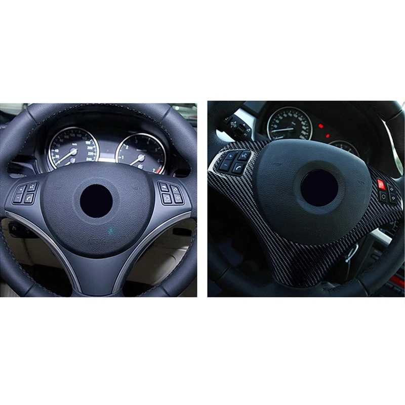 

Car Steering Wheel Decoration Cover Trim Frame Sticker For-Bmw E90 3 Series 2005-2012 Car Accessories(Carbon Fiber)