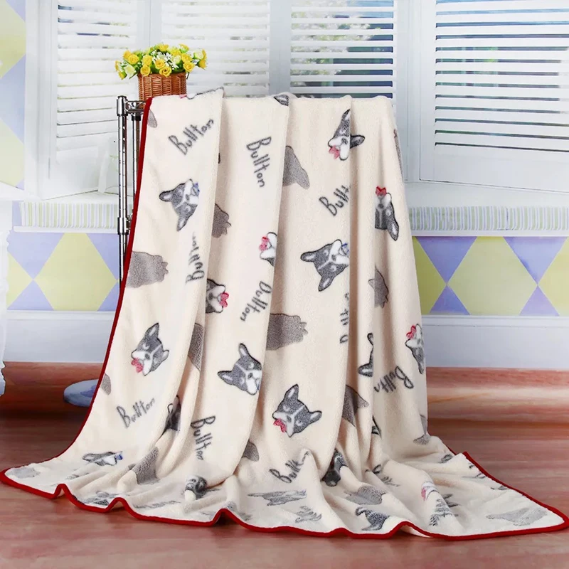 mise-gougou LREA 150X200 см одеяла для собак больших собак Флисовая теплая подстилка для питомца коврик большая будка для кота, собаки спальный покрытый коврик бульдог одеяло - Цвет: mise-gougou