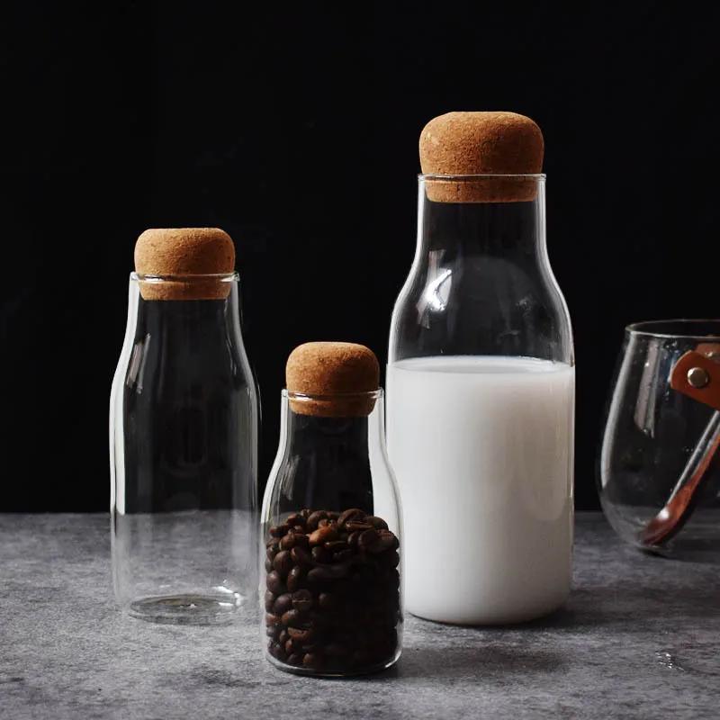 Корковой пробкой Стекло бутылки термостойкого бутылка для сока молока