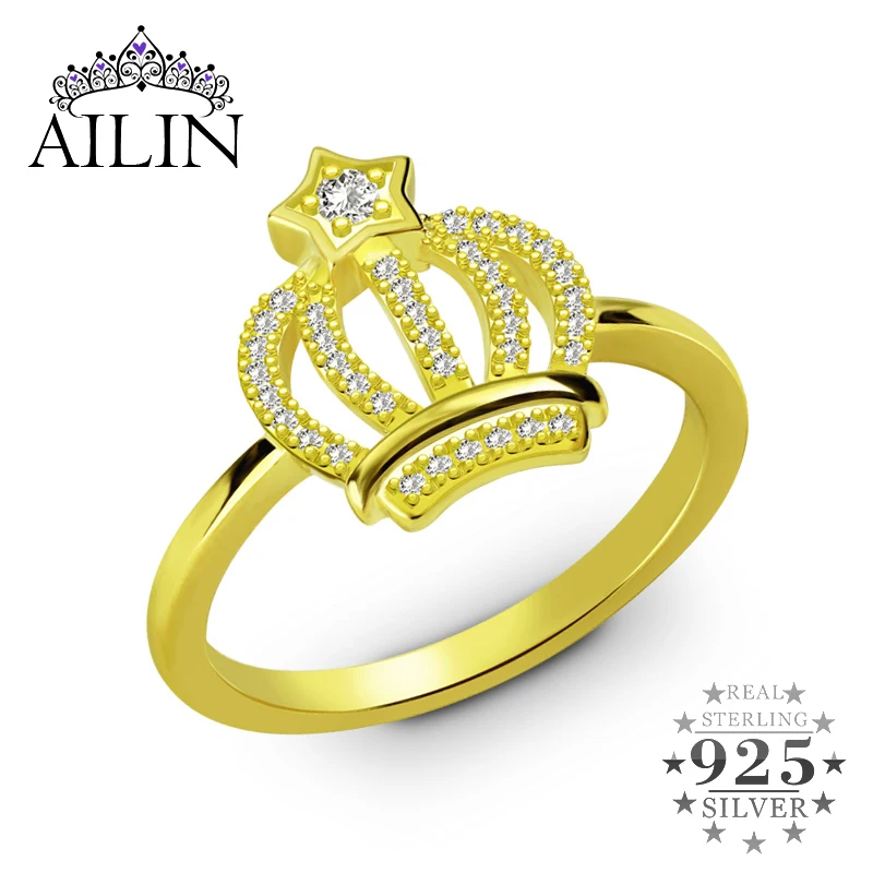 AILIN женское ювелирное изделие на заказ корона свадебное Кристальное кольцо
