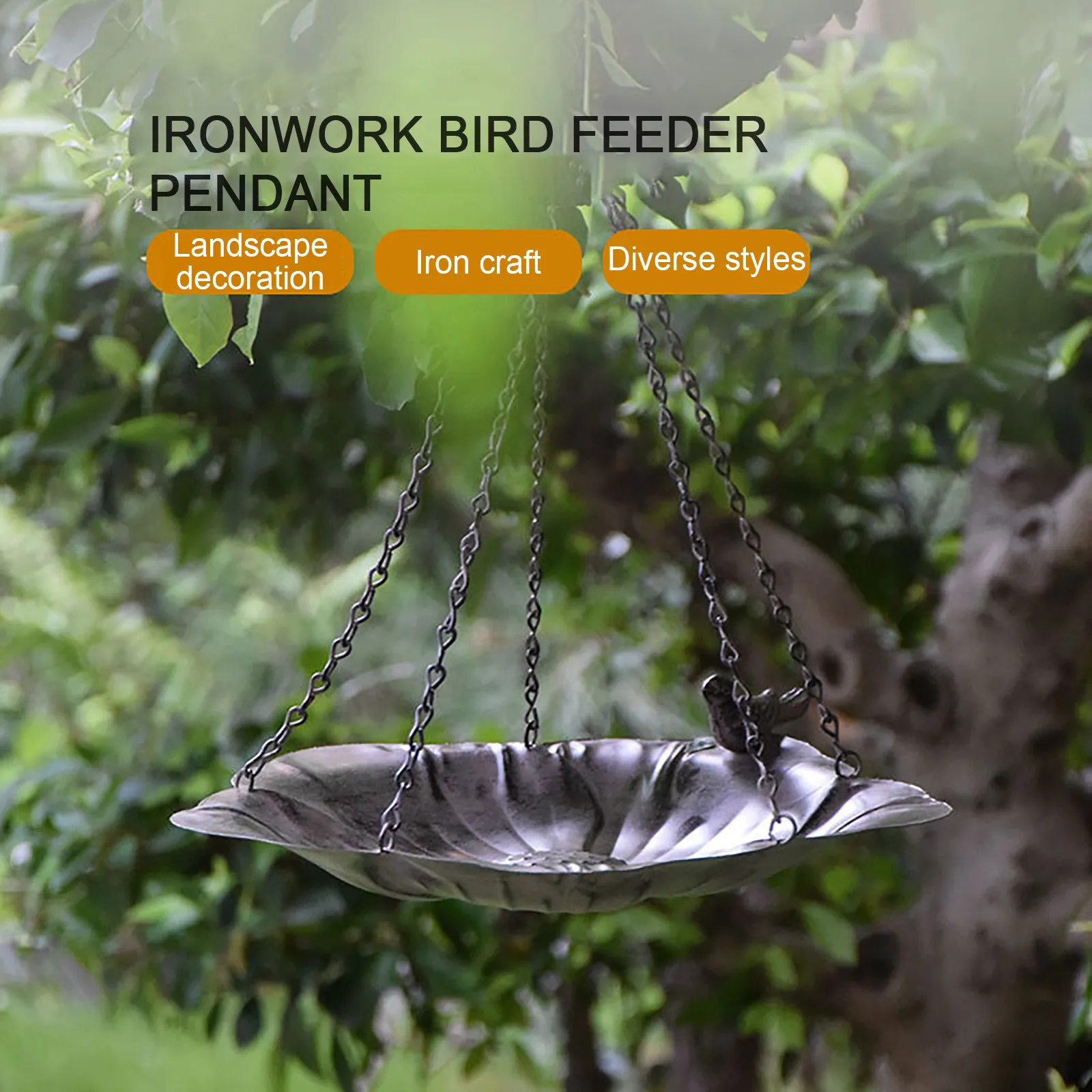 

Wild Bird Feeder Pet Food Dispenser Outdoor Balcony Garden Vintage Wrought Iron Lotus leaf ornaments Bird Feeder Bird Supplies