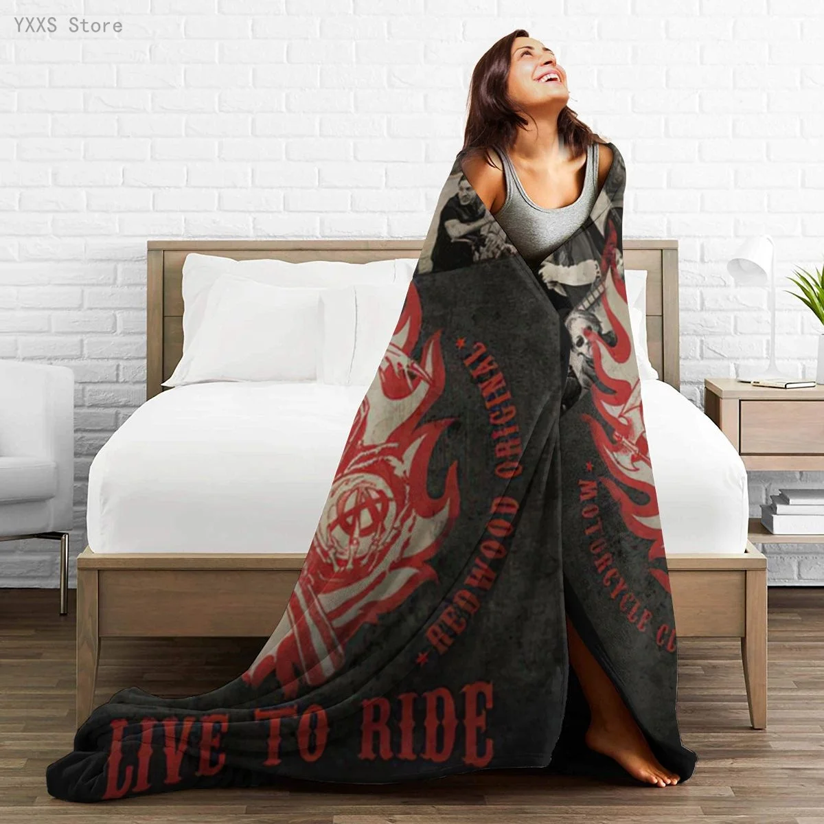 

Sons of Anarchy 3D Cartoon Sherpa Blanket Warm Super Soft Flannel Office Nap Bedspread Sofa Bedding Plush Quilt Plaids 291782187