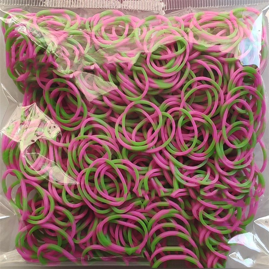 Rosered-green 600 эластичные резиновые браслеты разных цветов, детские домашние браслеты для плетения, браслеты для женщин - Окраска металла: Rosered-green