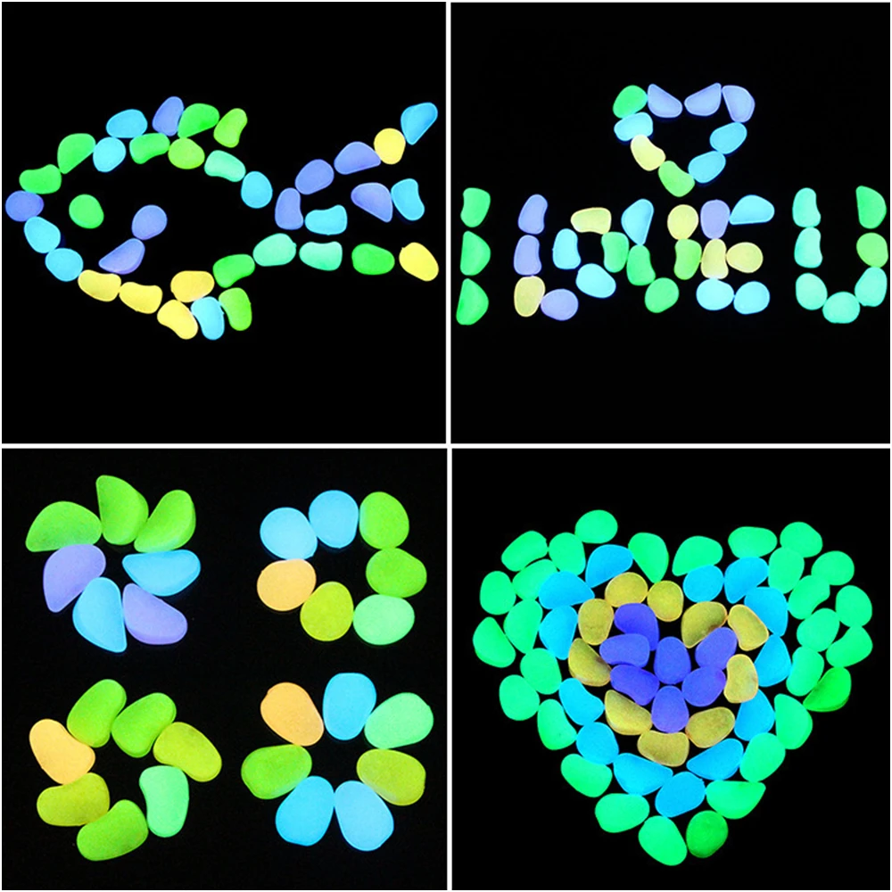 100/за штуку Бесплатная доставка светится в темноте камни галька рок аквариума сад