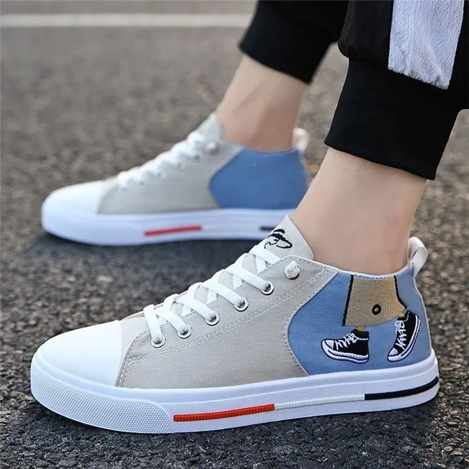 

New Personality Fashion Casual Canvas Men Shoes Trend Classic All-match Breathable Low Top Student Flat Men Casual Shoes