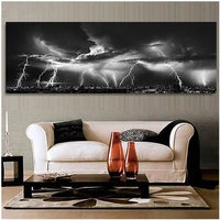 large 5d diy diamond painting black clouds and lightning thunder diamond embroidery full square round wedding decoration as56