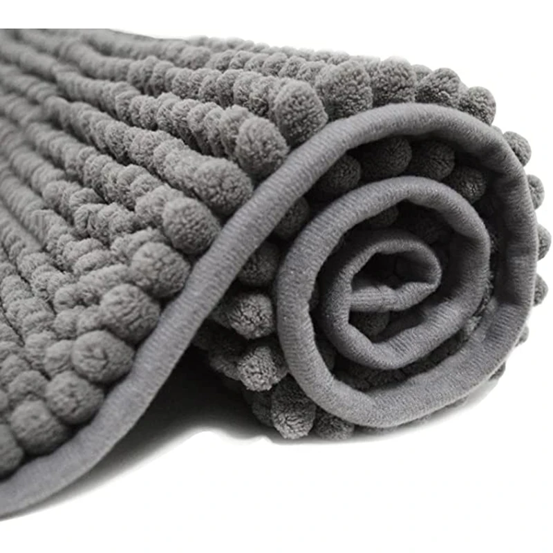 

High Density Thick Luxury Chenille Bathroom Mat Extra Soft Absorbent Doormat Shaggy Machine Wash Quick Dry Home Floor Rug