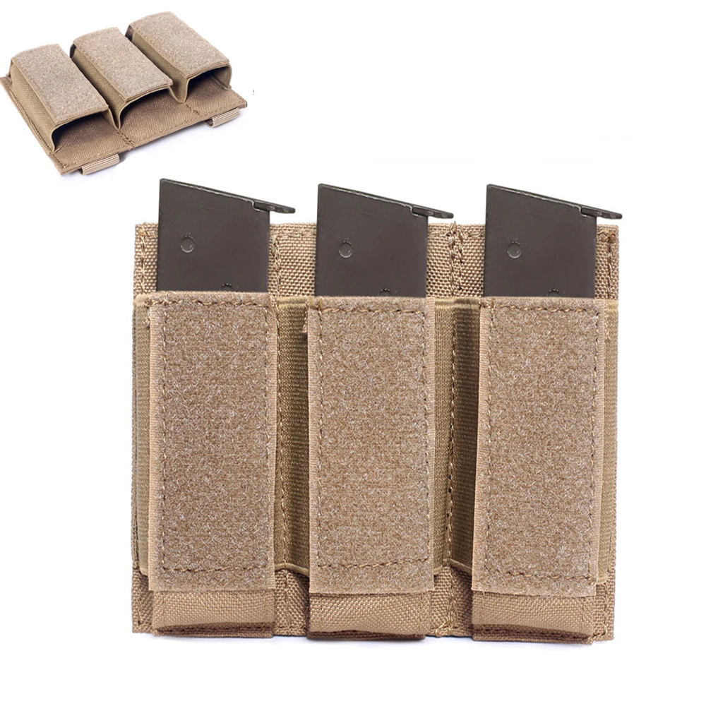 Tactical Molle Mag Pouch Military Pistol Ammo Clip Airsoft Triple Magazine Pouches for GLOCK M1911 92F Mags Hunting Accessories