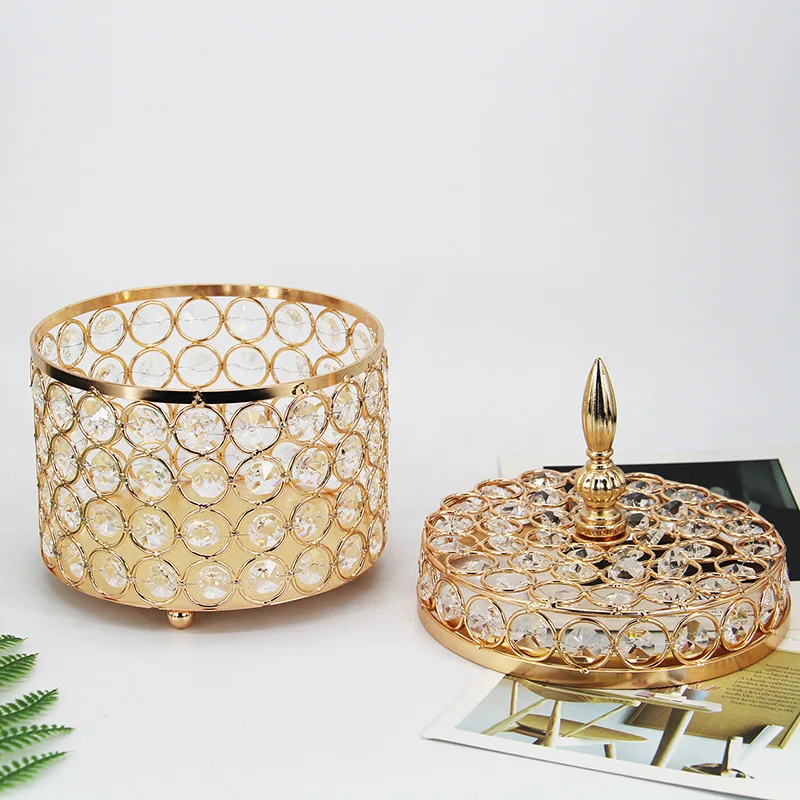 Дворец металлическими элементами и стразами Косметическая банка для хранения в