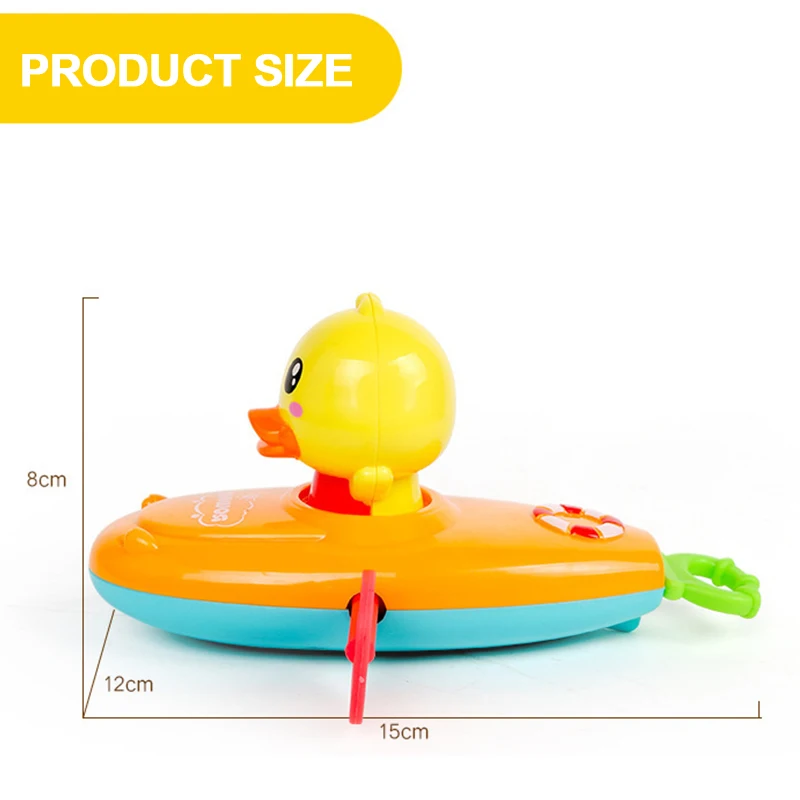 

1 Pcs Summer New Baby Bath Toy Rowing Boat Duck Swim Bath Water Wound-up Chain Baby Children Classic Toys Gifts