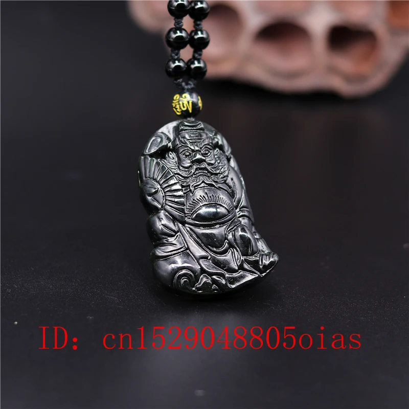 Натуральный черный зеленый китайский нефритовый воин Кулон ожерелье Шарм