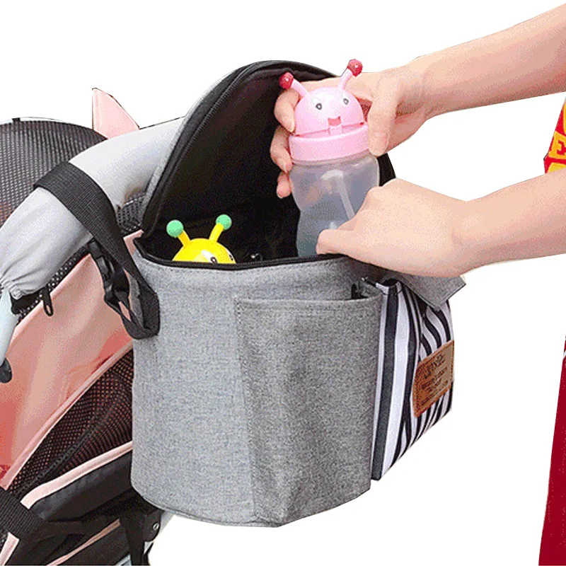 

Baby Accessories Large Capacity Baby Stroller Bag Waterproof Diapers Bag Organizer Hanging Carriage Pram Bottle Bag