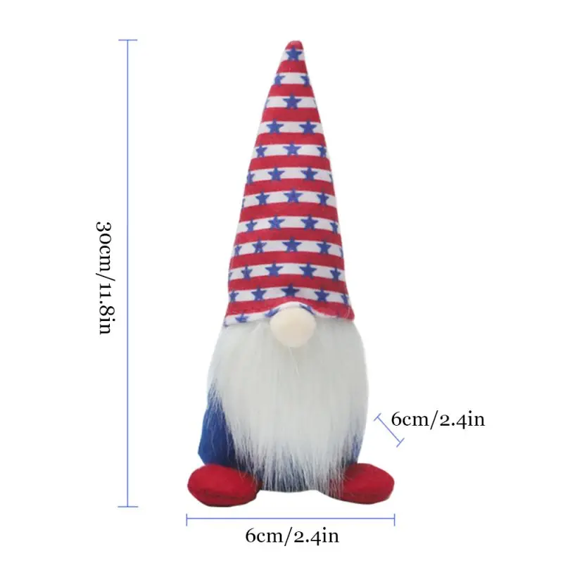 

Patriotic Gnomes Handmade Doll Swedish Ornaments Plush Gifts Holiday 4th of July for Bedroom Living Room Desktop Ornament