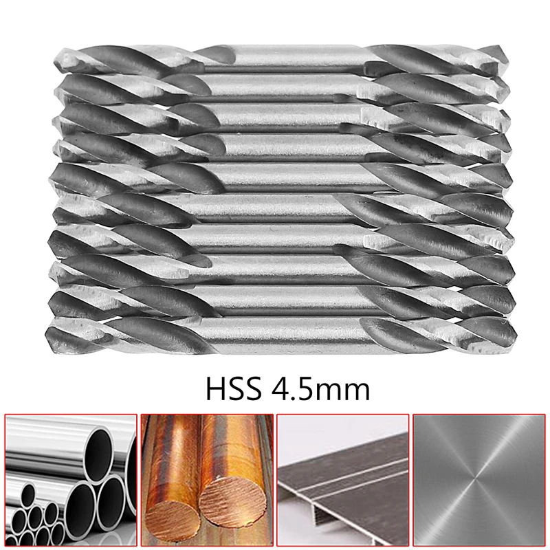 

425D 10Pcs 4.5mm HSS Double Ended Spiral Torsion Drill Tools Drill Set